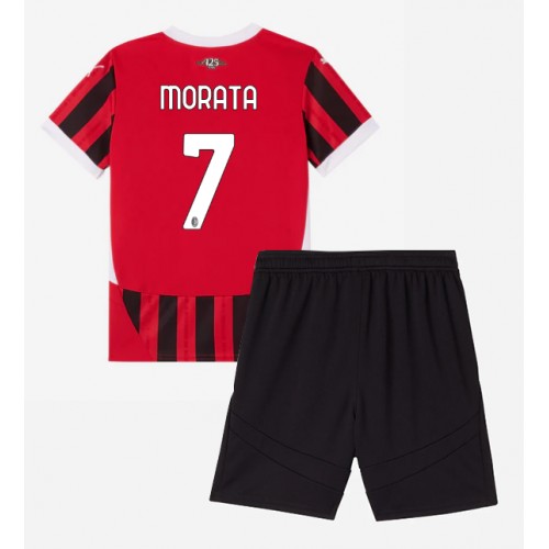 AC Milan Alvaro Morata #7 Domaci Dres za djecu 2024-25 Kratak Rukav (+ Kratke hlače)